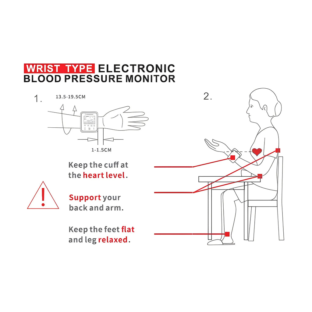 Recharge Digital Wrist Blood Pressure Monitor English Voice Sphygmomanometer Heart Rate Pulse Meter Medical Tonometer USB