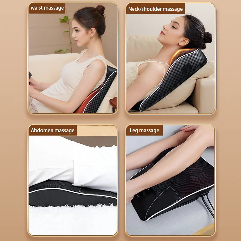 Electric Cervical Neck Massager with Heat Therapy and Airbag Traction Back Massage Instrument Tidesmit