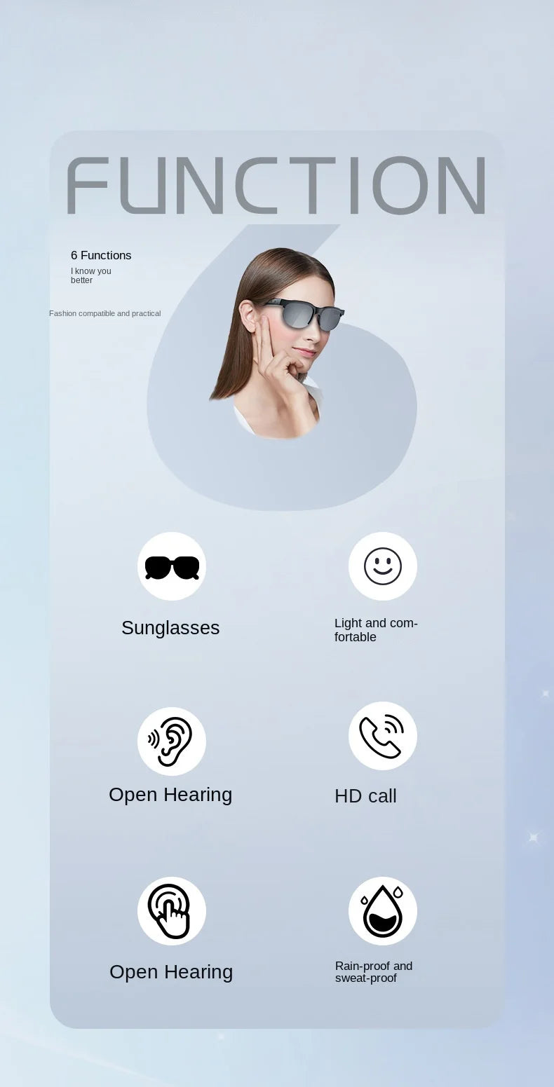 Smart Bluetooth Audio Glasses - Open Ear Spatial Sound for Mixed Reality Tidesmit