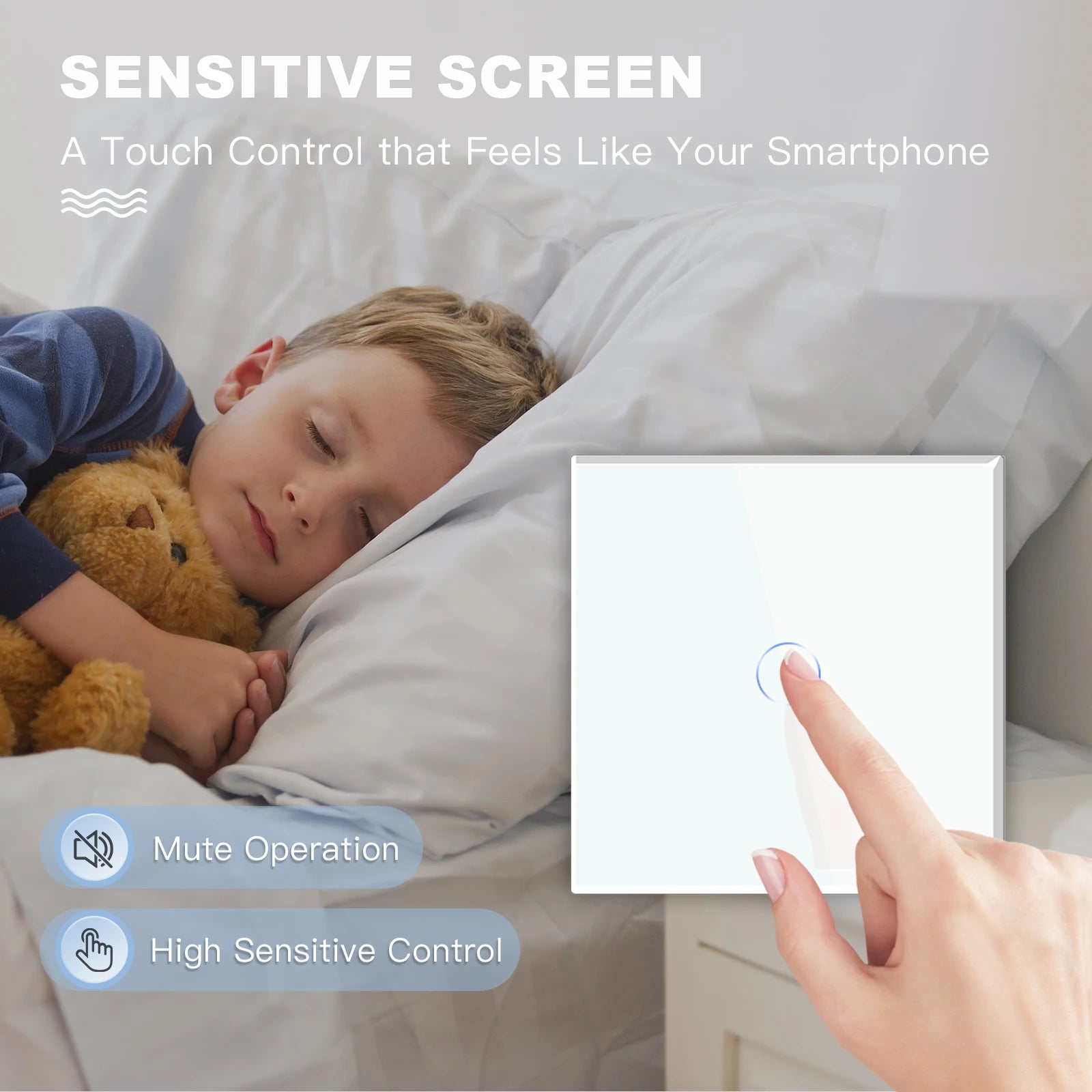 Crystal Glass WiFi Smart Light Switch | App-Controlled Wall Mount Tidesmit