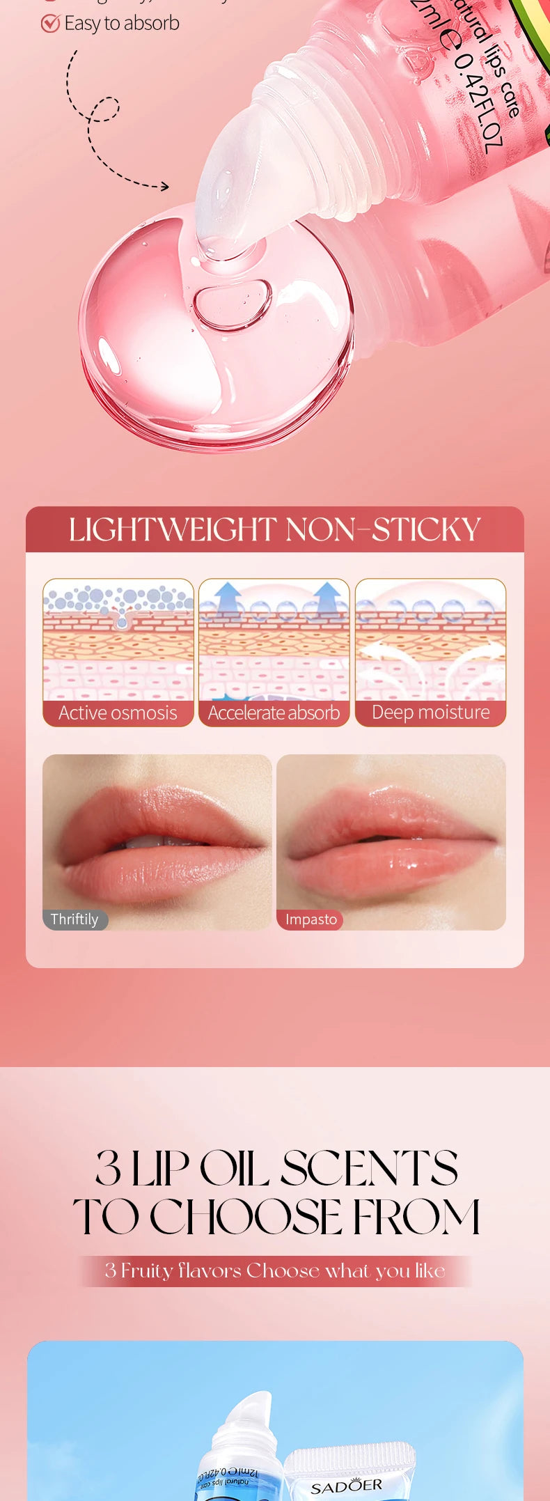 Crystal Jelly Lip Oil Set - Hydrating 3-Piece Lip Treatment Lip Care Tidesmit