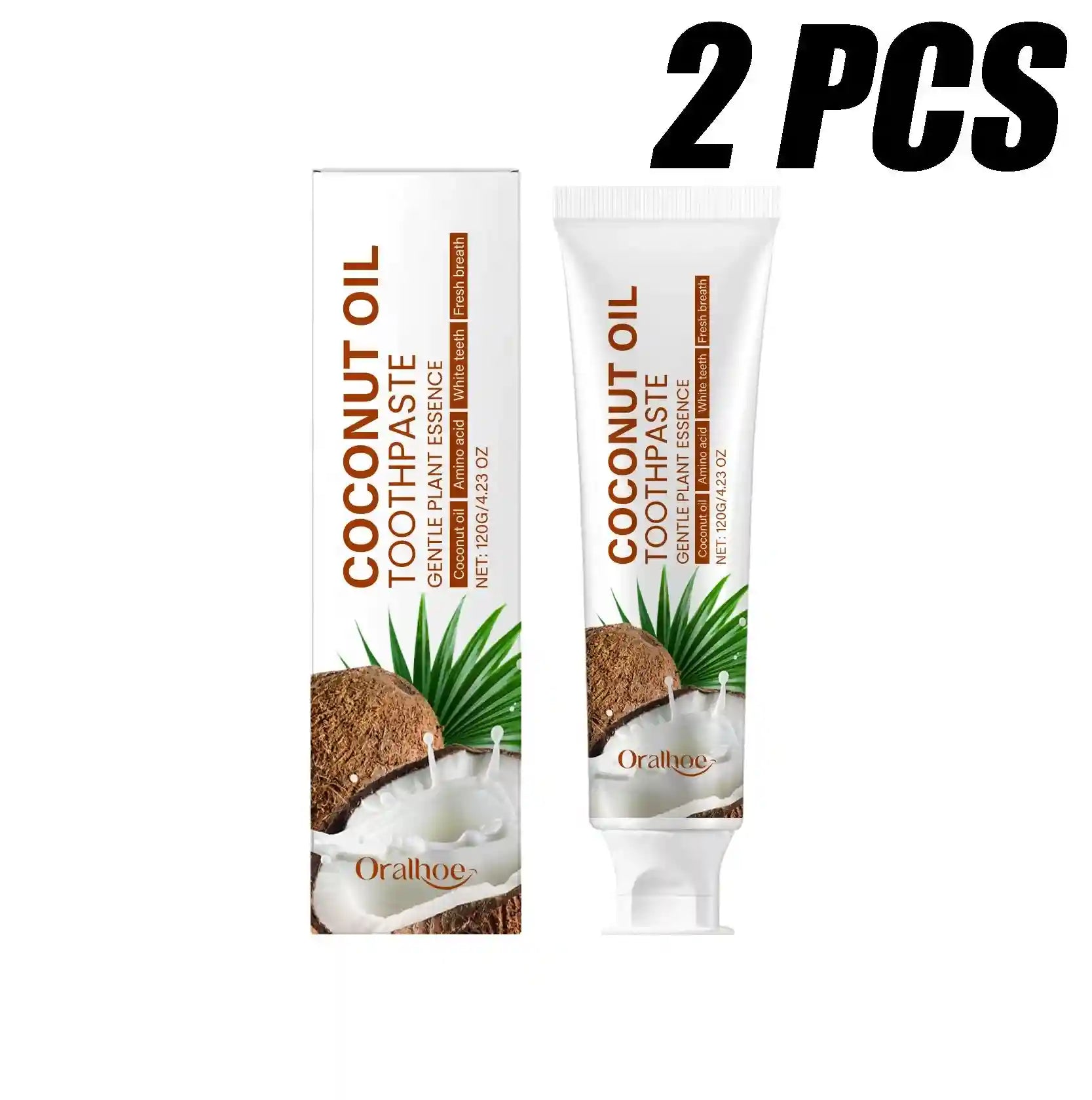 Tidesmit coconut oil teeth whitening toothpaste for enamel repair, tartar removal, and fresh breath.