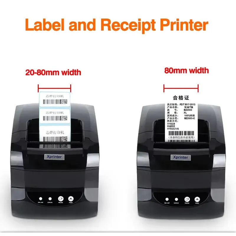 New Xprinter XP-365B Printer 80mm Thermal Barcode Price Printer Launch Thermal Printer USB or Bluetooth Interface Ticket Printer