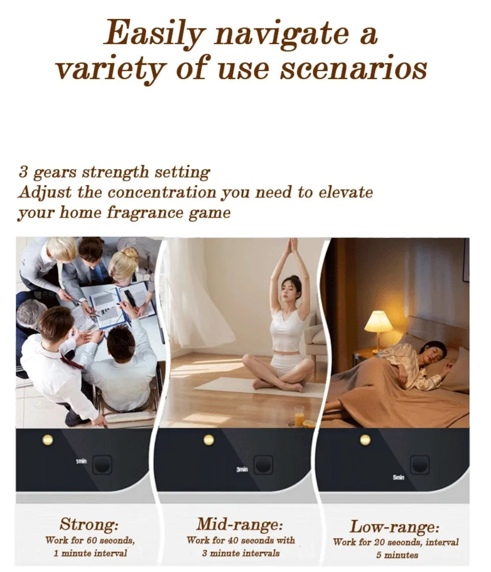 Waterless Essential Oil Diffuser Portable Room Fragrance Diffuser USB Rechargeable Professional Machine Electric Smell for Home