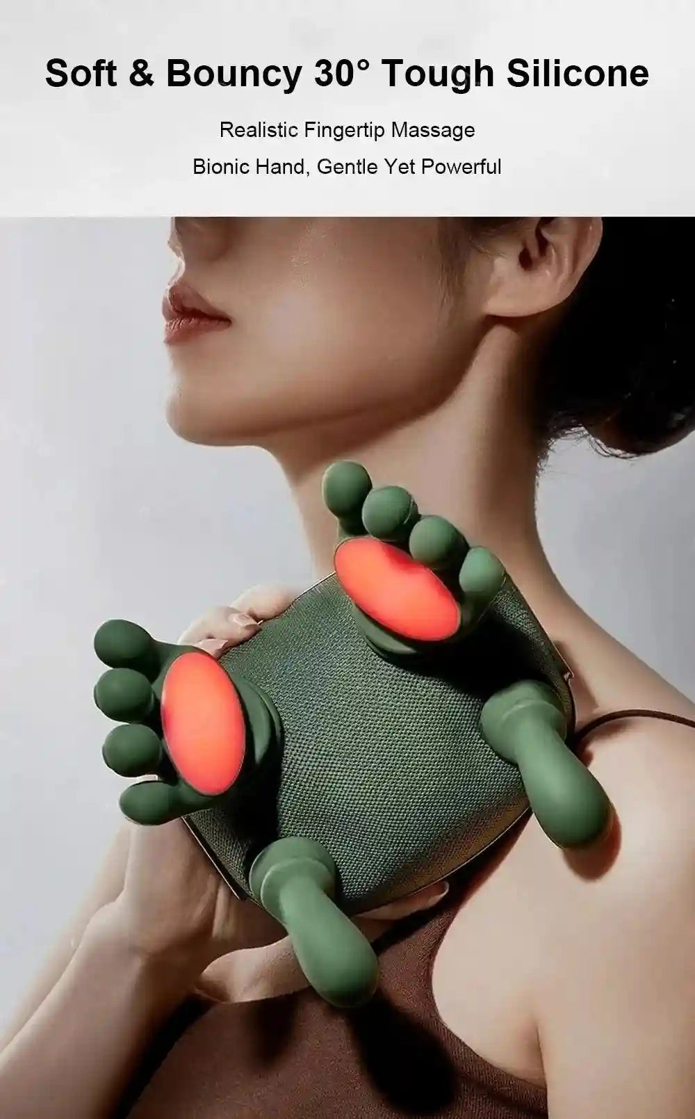 Electric Neck and Shoulder Massager with Heat - 3-Level Roller Massage Roller Tidesmit