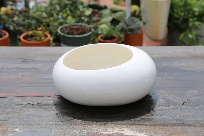 Oval Ceramic Succulent Pot Garden Supplies Balcony Flowerpot Plant Pot Garden Pots Planters Landscaping Potted Plant Flower Pots