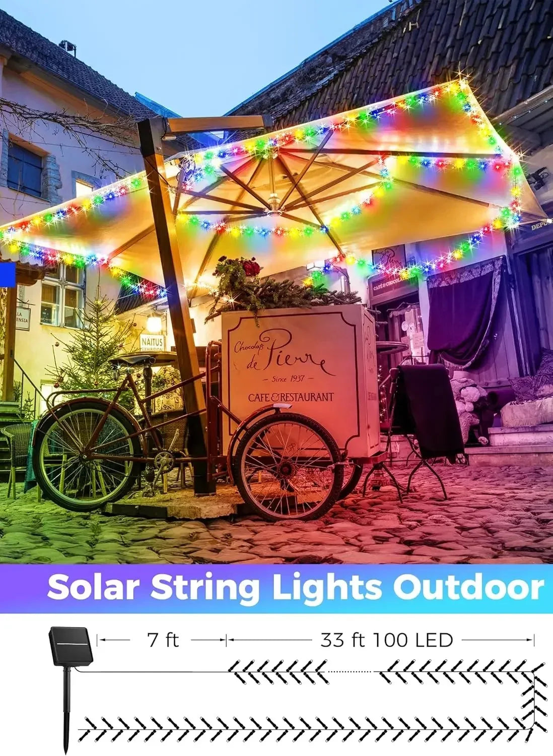 Outdoor Solar Powered Lighting LED Solar String Lights Courtyard Lights Waterproof Starry Fairy Lights For Festival Party