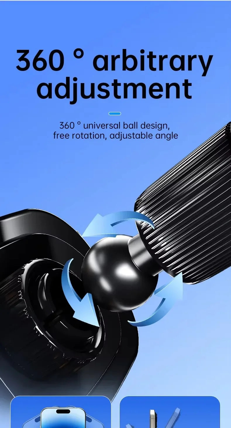 Wireless Car Charger Vent Mount - Qi Certified Fast Charging Tidesmit