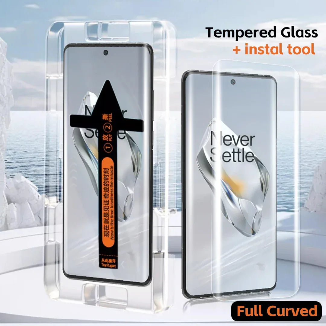 OnePlus 12 Screen Protector: 9H Tempered Glass 2-Pack (Case-Friendly) Tidesmit