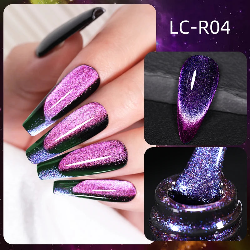 Magnetic Cat Eye Gel Nail Polish – Reflective UV Soak Off Kit Permanent Makeup Machines LC-R04 Tidesmit