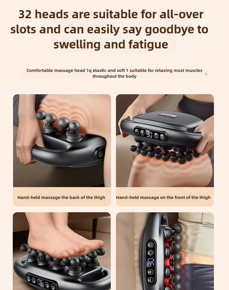 Massage Gun Deep Tissue Muscle Massager - 32 Intensity Levels (Grey) Relaxation Treatment Tidesmit