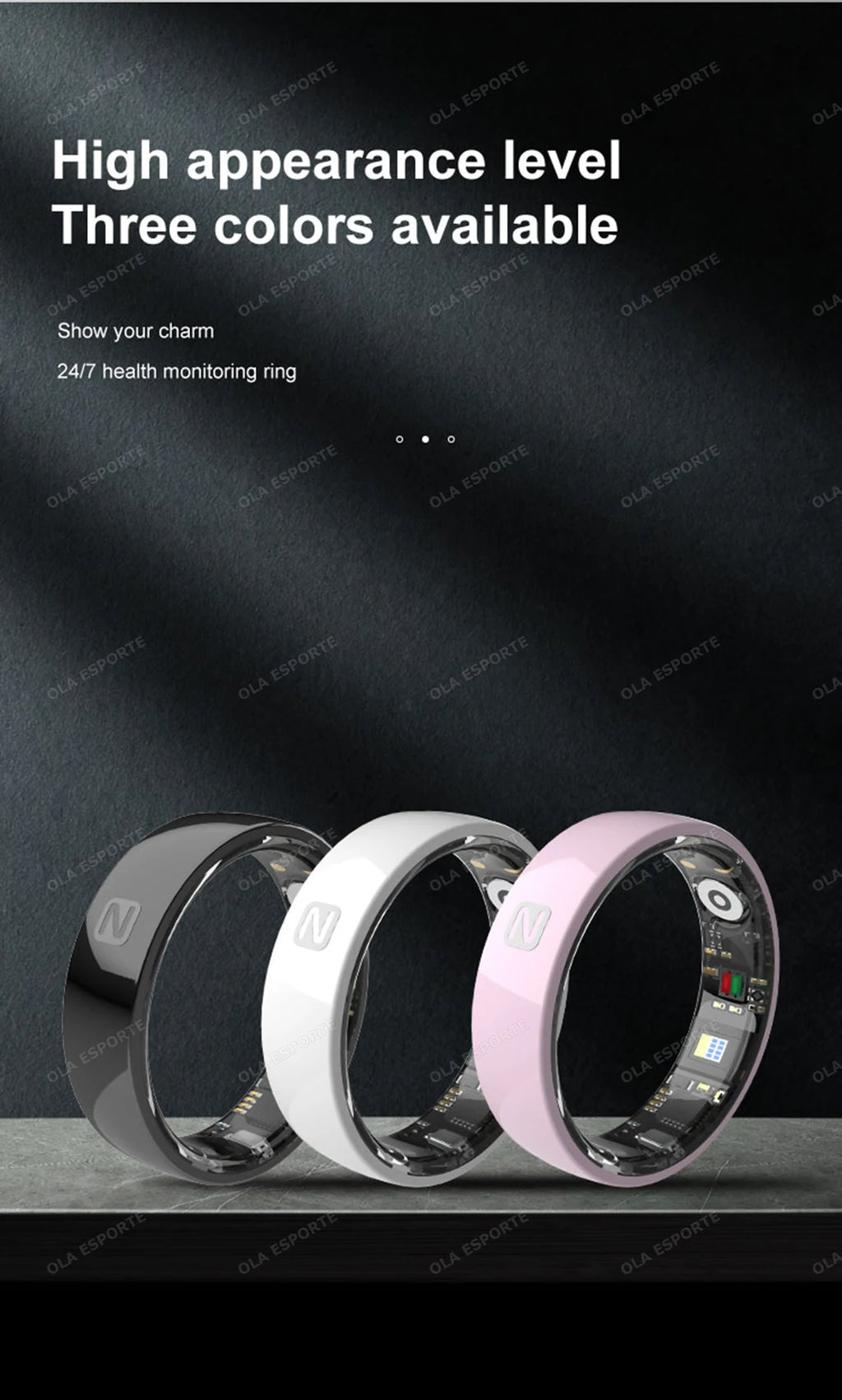 Smart Health Ring - Waterproof Fitness Tracker with Biometric Sensor Tidesmit