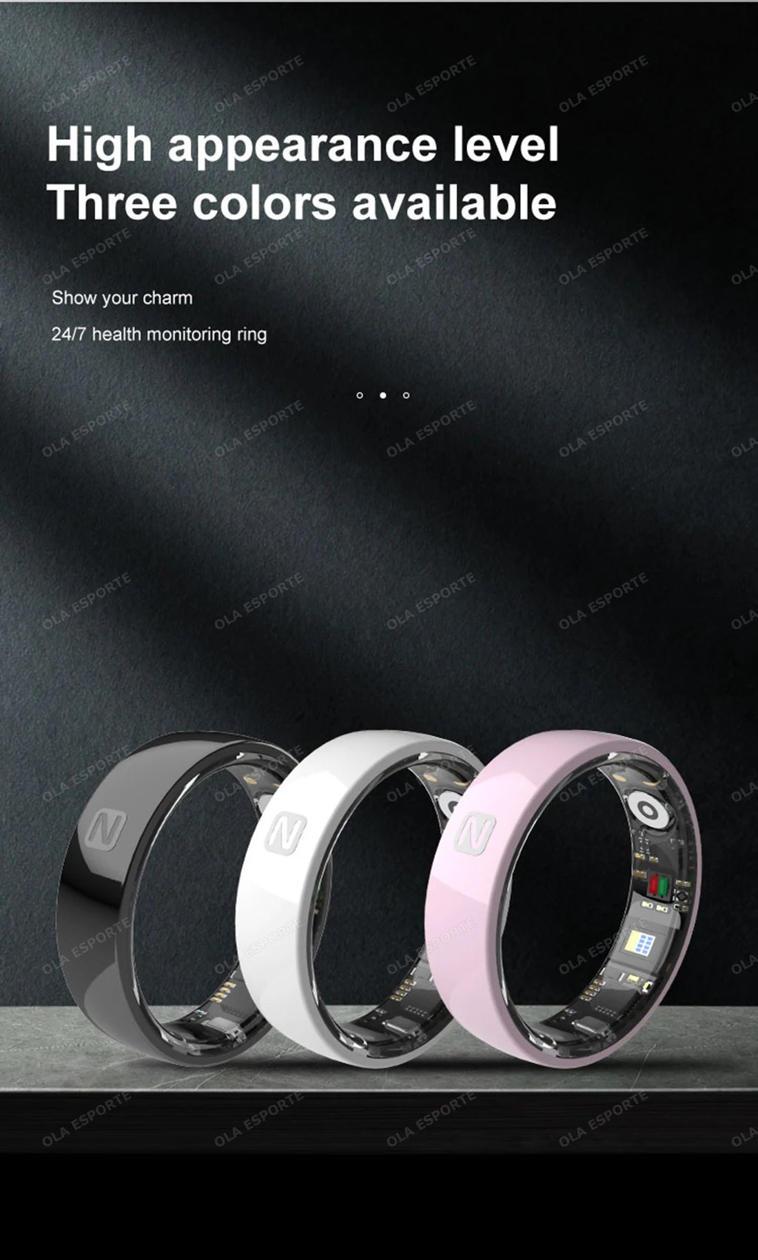 Smart Health Ring - Waterproof Fitness Tracker with Biometric Sensor Tidesmit