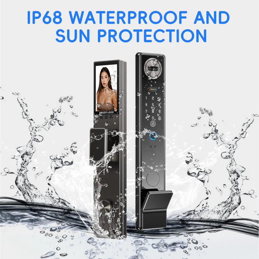 SANKESONG 3D Face Recognition Fingerprint Smart Door Lock WiFi Camera Electronic Lock Digital Electronic Key IC Card APP Unlock