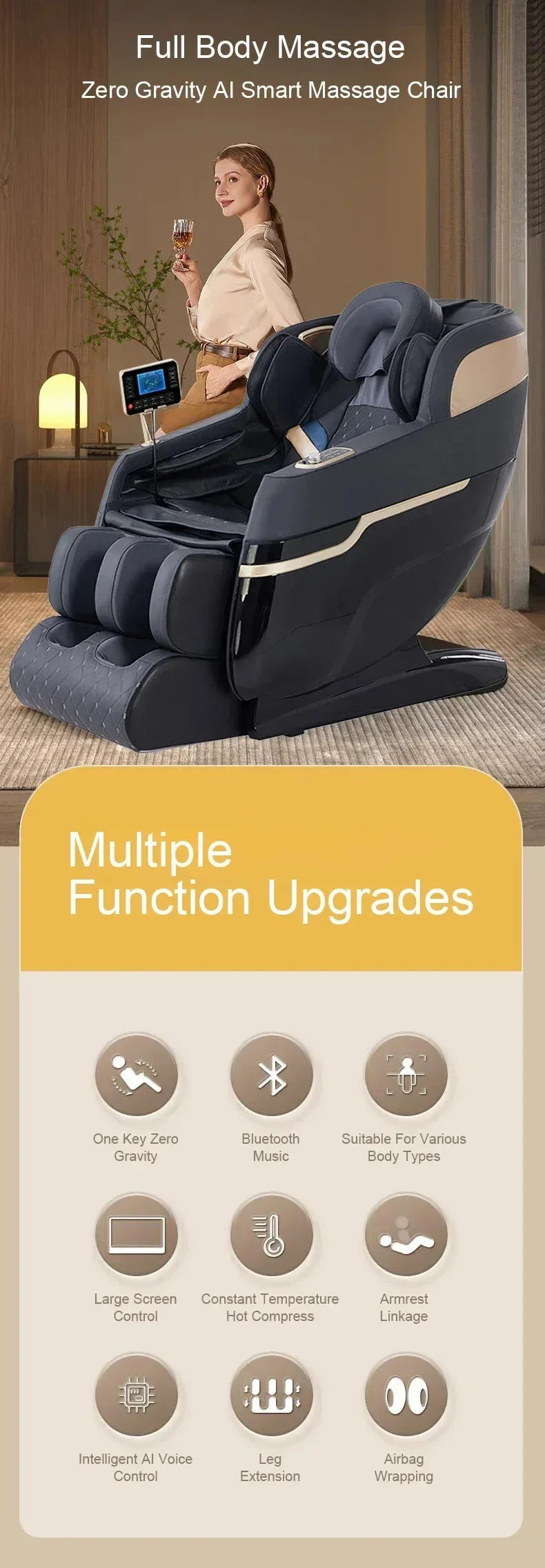 4D SL Track Zero Gravity Massage Chair | Tidesmit Premium Recliner Massage Chairs Tidesmit