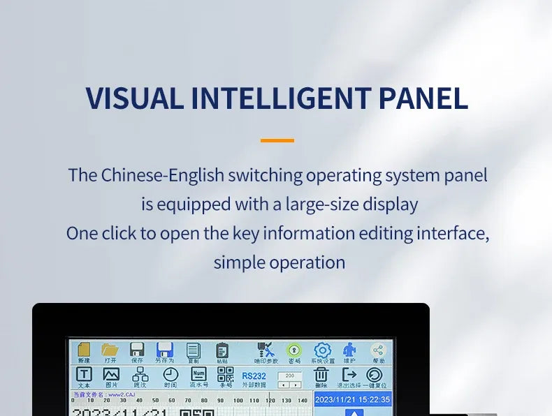 Manufacturer Direct Sales High-speed Touch Screen 6-line Small Character Inkjet Printer QR Code Production Date Barcode Printer