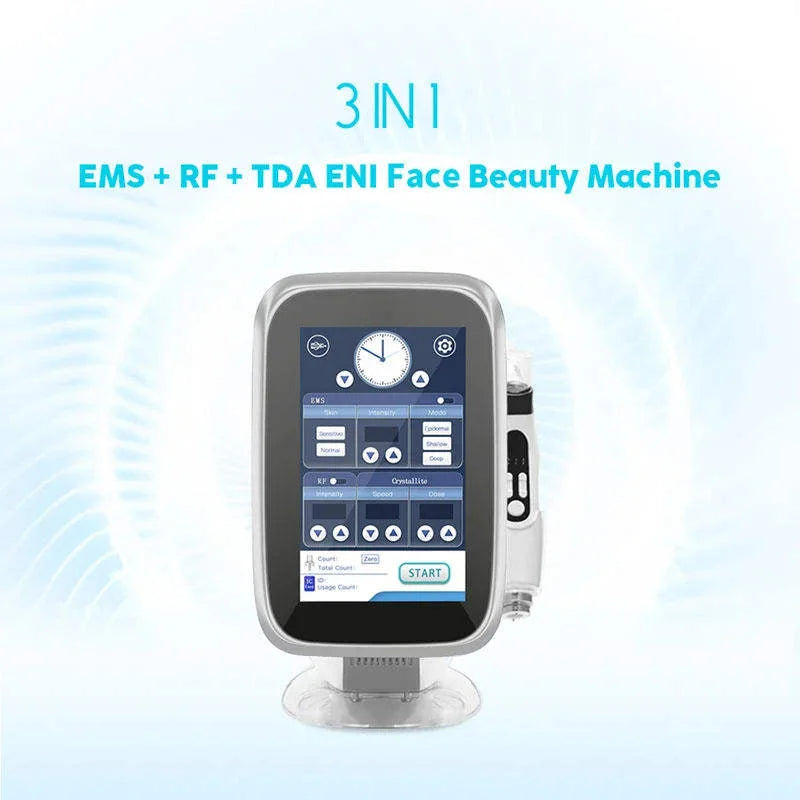 3-in-1 silver nano vacuum mesotherapy gun with touchscreen, RF, EMS, and TDA technology for professional face lifting.