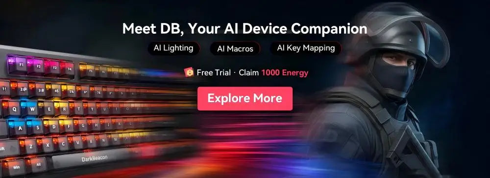 DarkBeacon Blade 87 Hot-Swappable Silent Keyboard RGB Backlit Mechanical Gaming Keyboards 8000Hz USB-C Wired for Windows MacOS