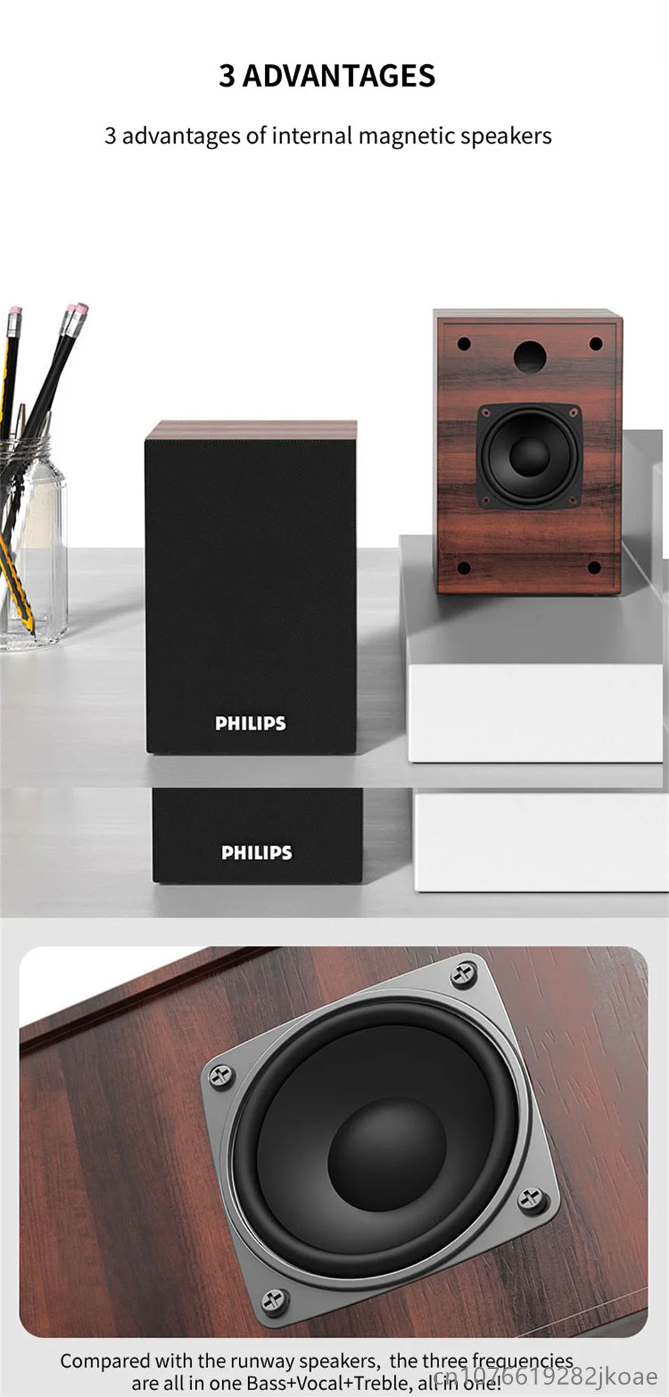 Philips SPA20 Portable Bluetooth Speaker with 360 Surround Sound Tidesmit