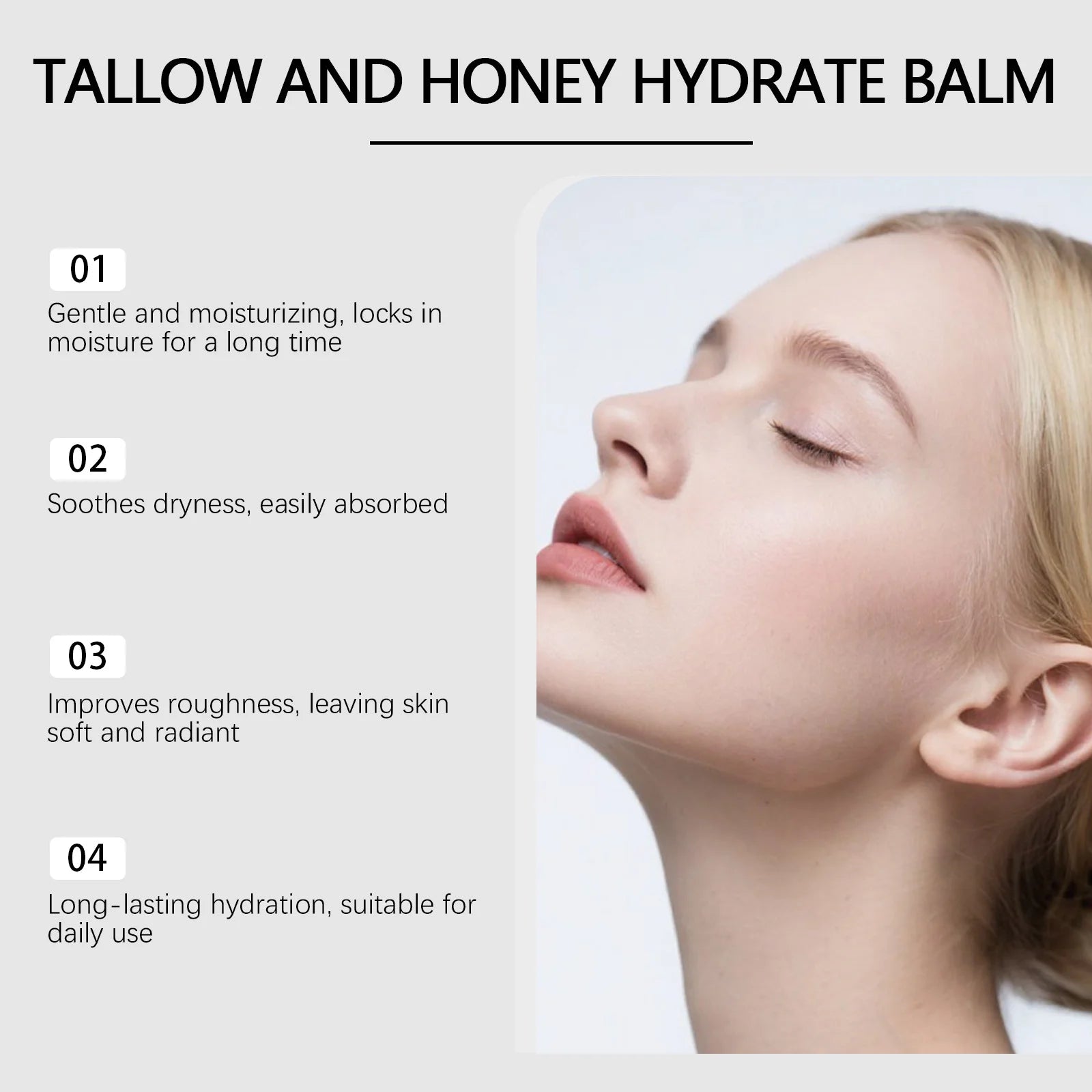 Ghk-Cu Beef Tallow Balm Deep Hydration Brighten Skin Enhance Elasticity Firming Smooth Face Moisturizer For Dry Sensitive Skin