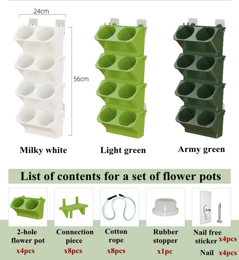 Plant Wall Flowerpot Modular Vertical Greening Basin Stackable Combination Wall Hanging Planter Flower Pots Garden Decoration