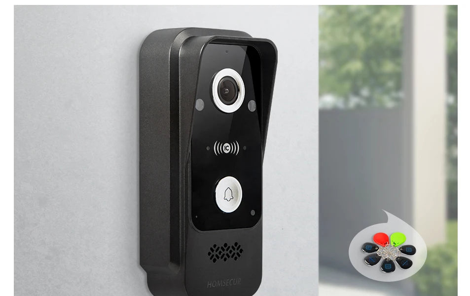 4 Wire IP65 HD Doorbell Camera 13.56Mhz IC Card Access 120° View Angle For HOMSECUR 1080P Tuya WIFI Video Doorbell Intercom