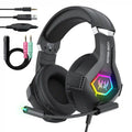 RGB Wired Gaming Headset with Noise Cancelling Mic - Black & White black Tidesmit