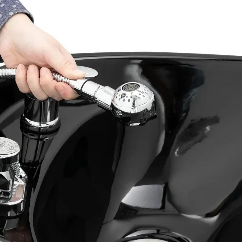Salon Shampoo Backwash Unit - Black With Adjustable Footrest Massage Chairs Tidesmit