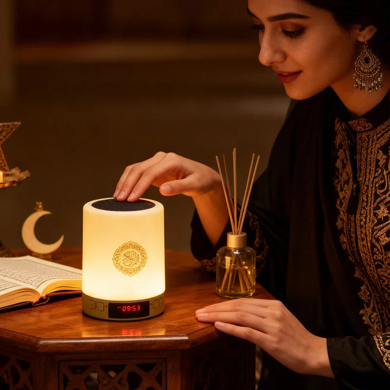 Azan Clock Quran Muslim Islamic Arab Koran Ramadan Bluetooth Speaker Wireless Portable Bright Lamp Holy Night Light Islam Arabic