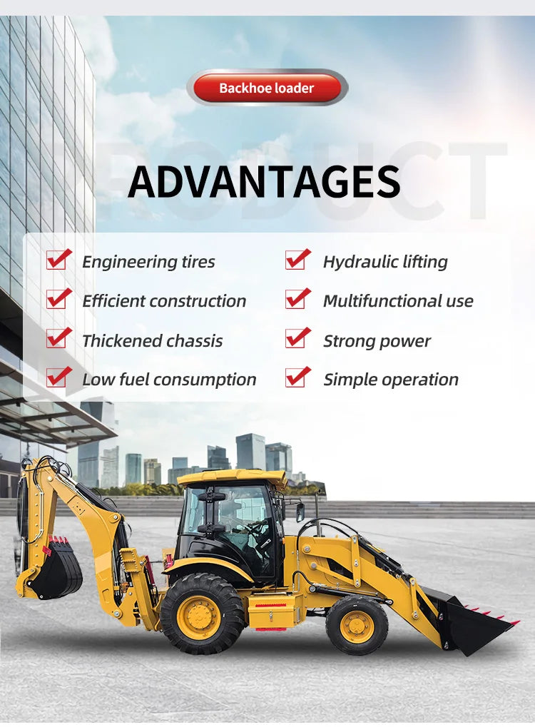 Customized Factory Direct Sales Backhoe Excavator Front End Loader 4x4 1.6 Ton 2.5 Ton Backhoe Loader
