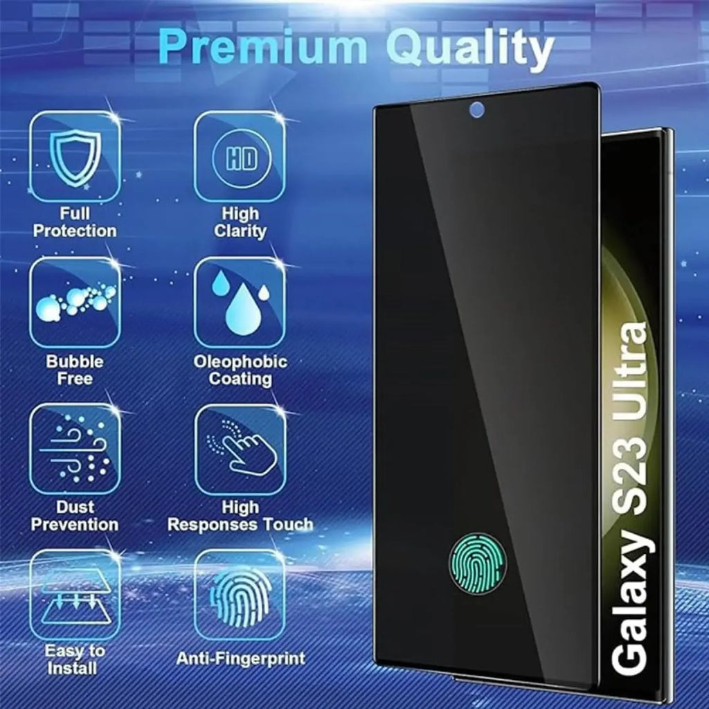 Privacy Screen Protector for Samsung Galaxy S24 Ultra - 9H Tempered Glass Tidesmit