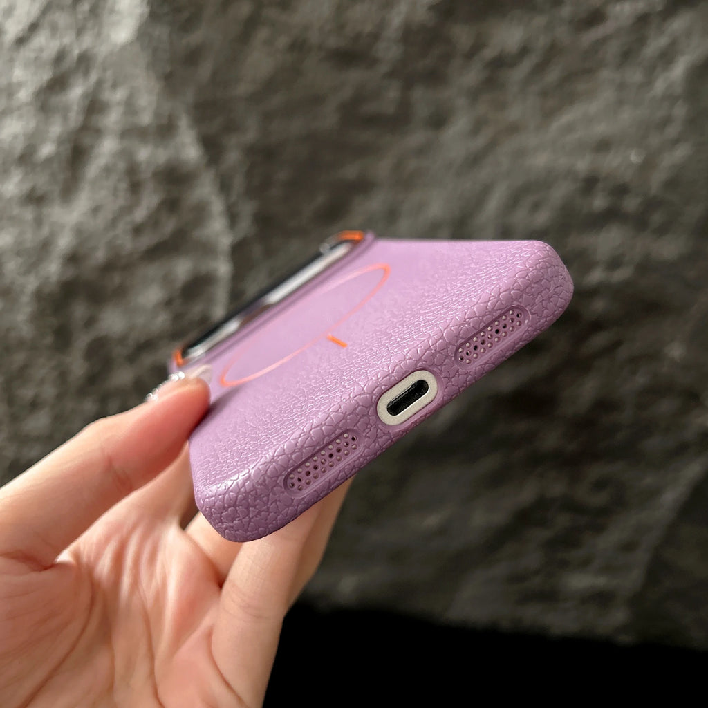 Magnetic iPhone Case with Lichee Pattern | Shock-Absorbing Slim TPU Cover Tidesmit