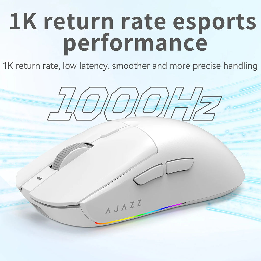 AJAZZ AJ139 V2 MC 1000HZ Gaming Mouse Small/medium size tri-mode wireless PAW3311 sensor lightweight design RGB full-color magnetic base About 66g lightweight