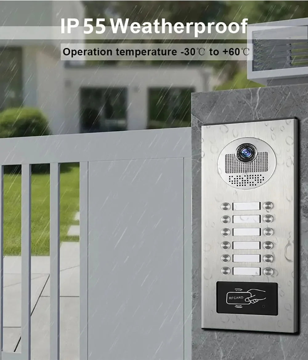 ANJIELO 7 Inch 1080P Tuya WiFi Video Door Phone 2‑4 Units Multi Apartment Intercom Remote Unlock Home Security Video Doorbell