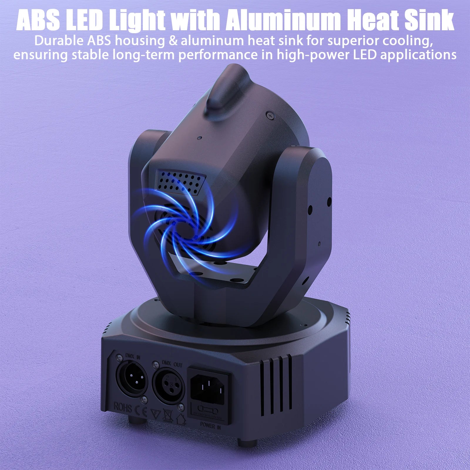 U'King Mini 30W Beam Pattern Moving Head Light RGB DMX Sound Activated Strobe Effect Stage Light for DJ Disco Party Christmas