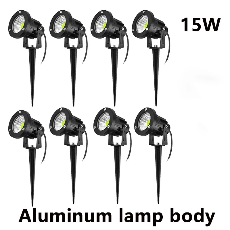 LED Waterproof Outdoor Garden Lawn Lights Spike Bulb 5W/10W/15W Tuinverlichting 220V 110V 12V - Adjustable Solar Powered Garden