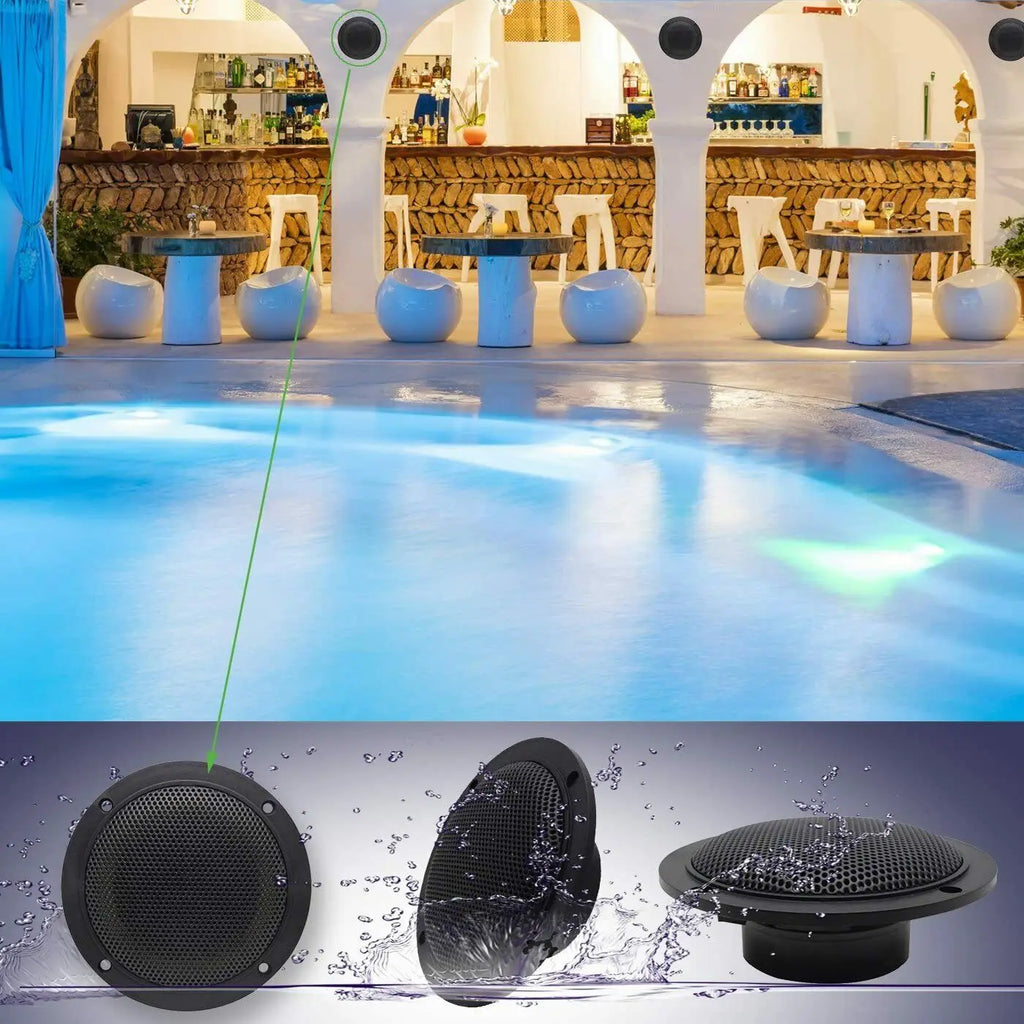 Herdio 4 Inch Ceiling Speaker 160W Waterproof Surround Sound for Kitchen Bathroom Yacht Outdoor Theater Home In-Wall 2-Pack