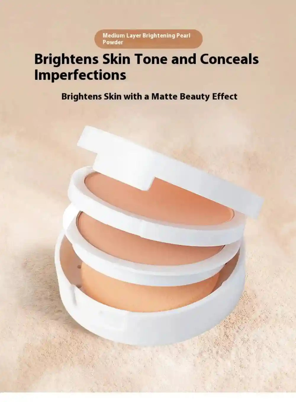Tidesmit TLM TAILAIMEI matte two-way cake compact powder for oil control and lightweight full coverage face makeup