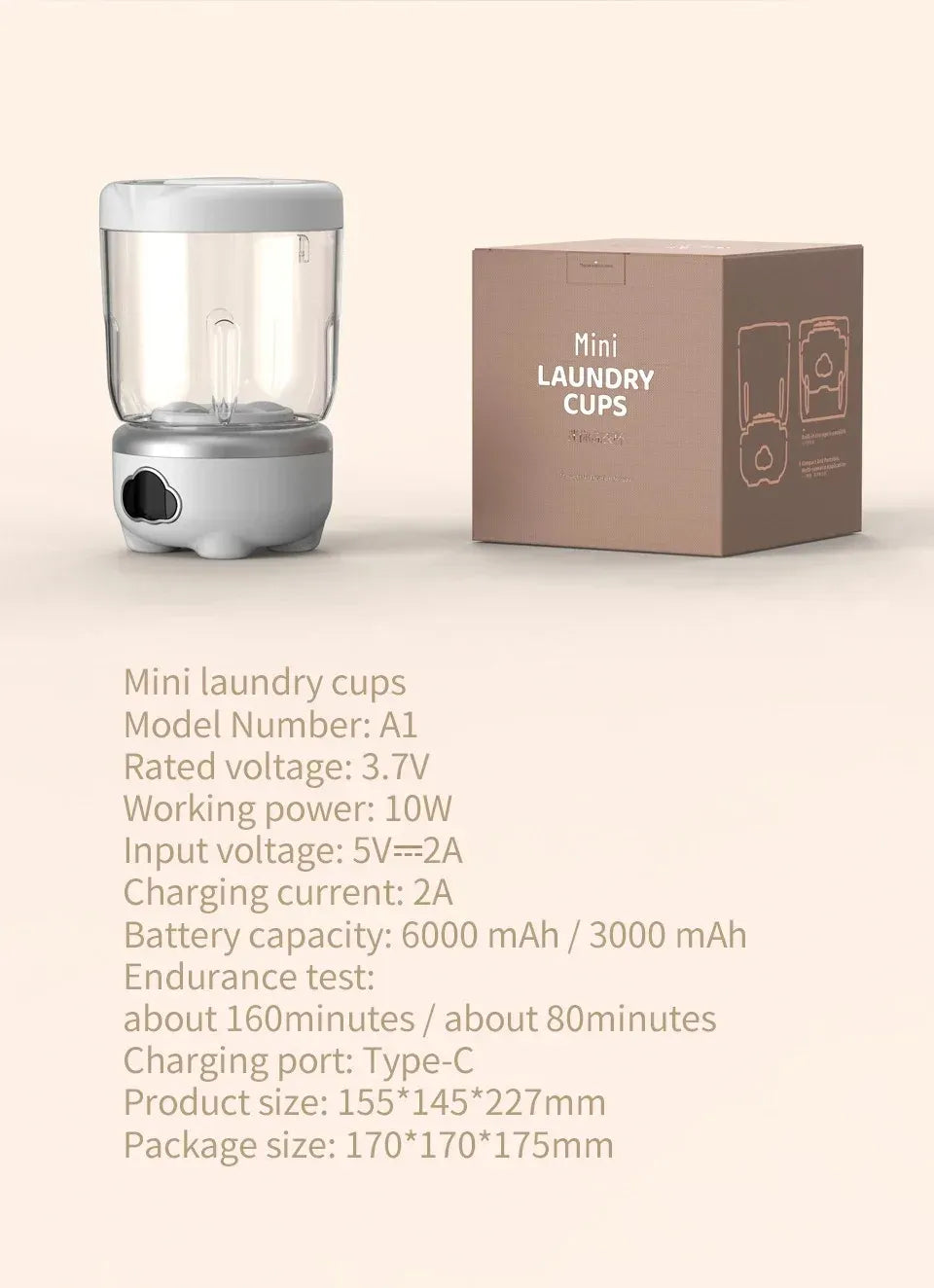 Tidesmit 1.6L Foldable Portable Washing Machine