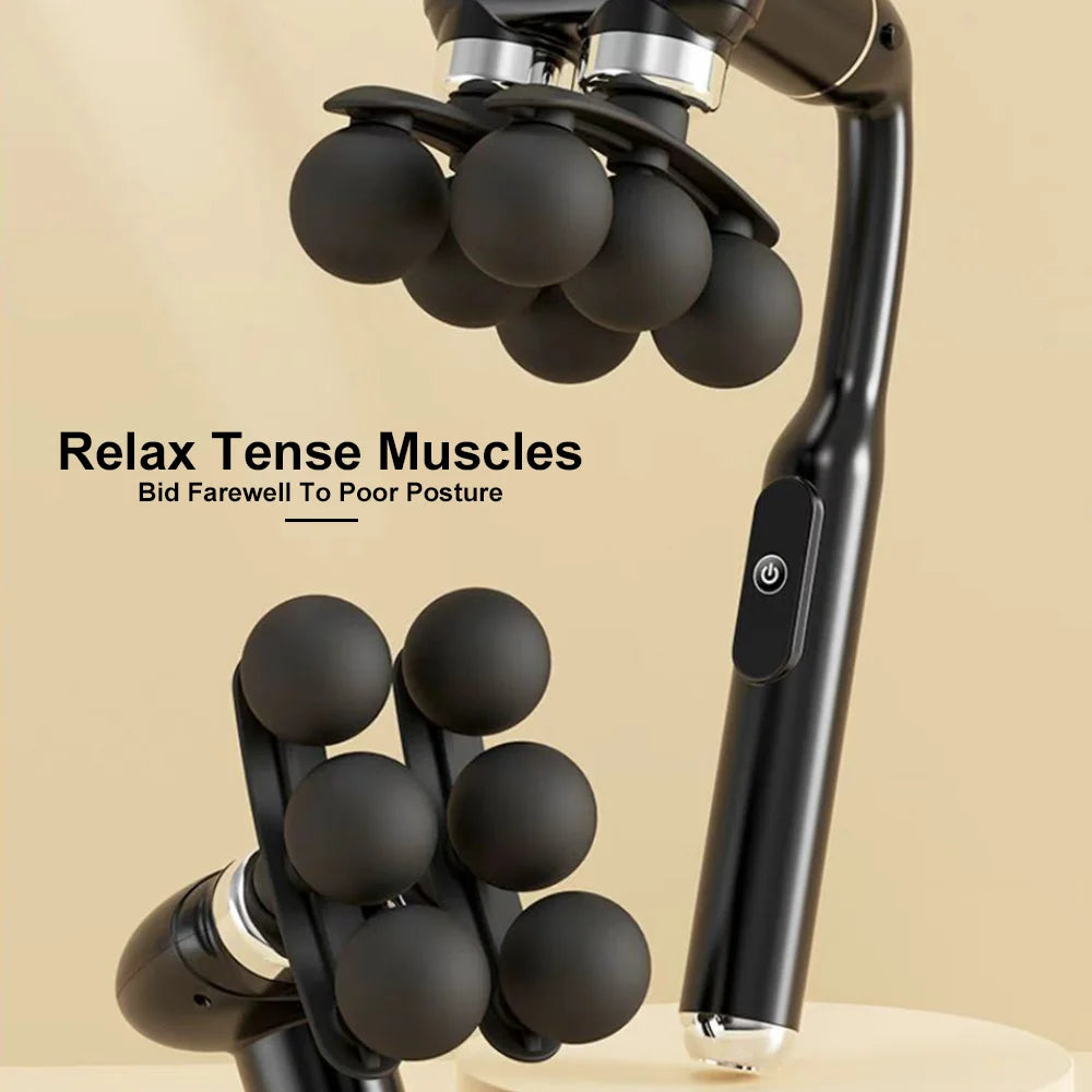 Fascia Gun with Long Handle - Rechargeable Deep Tissue Muscle Massager Fascia Gun Tidesmit