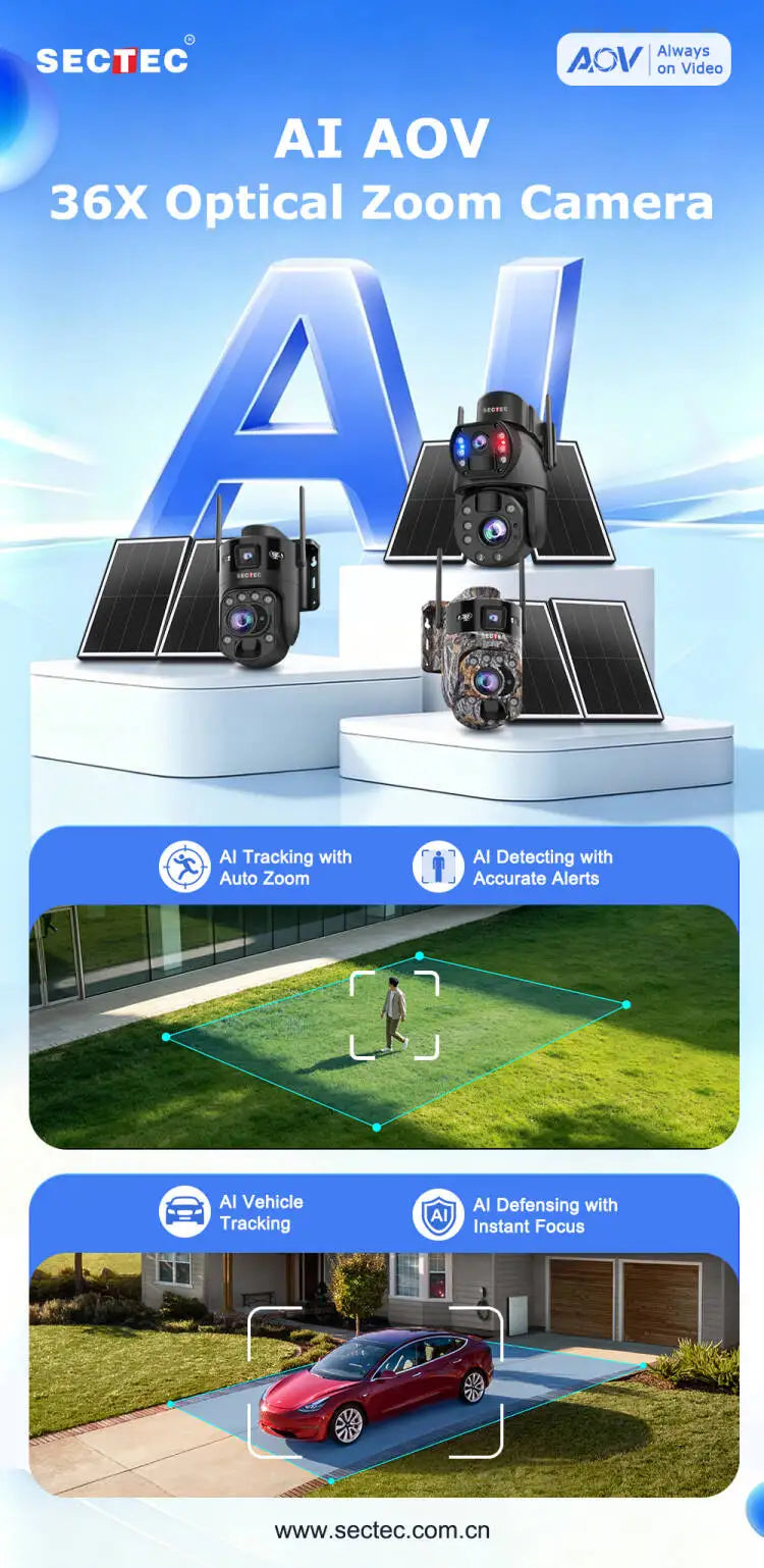 SHIWOJIA 4G Solar Security Camera Outdoor 60X Zoom Dual Screen 10MP WiFi PIR Detection AI Auto Tracking Camera UBOX