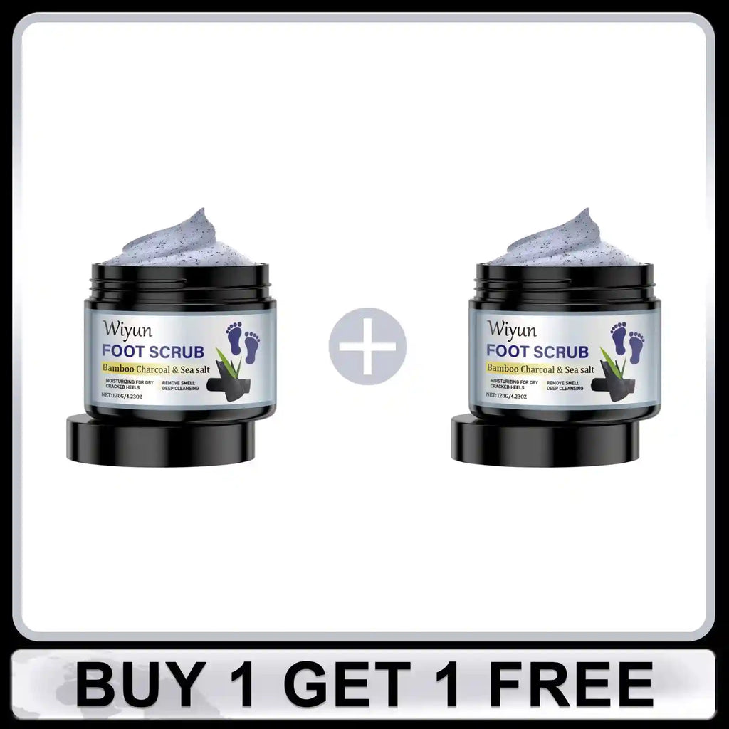 Bamboo Charcoal Foot Scrub for Dead Skin Removal - 120g Natural Exfoliant Scrubs Treatments Buy 1 Get 1 Free Tidesmit
