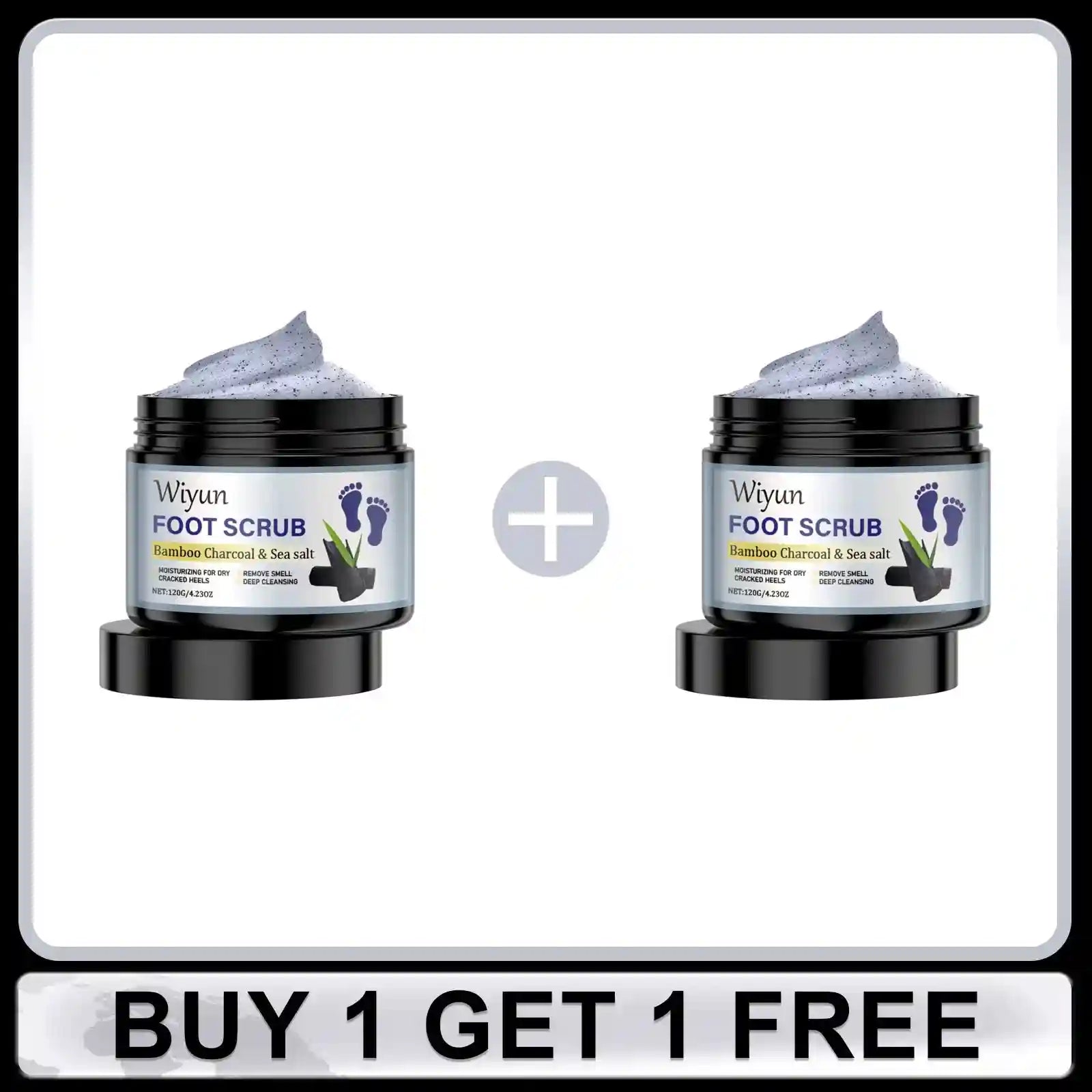 Bamboo Charcoal Foot Scrub for Dead Skin Removal - 120g Natural Exfoliant Scrubs Treatments Buy 1 Get 1 Free Tidesmit