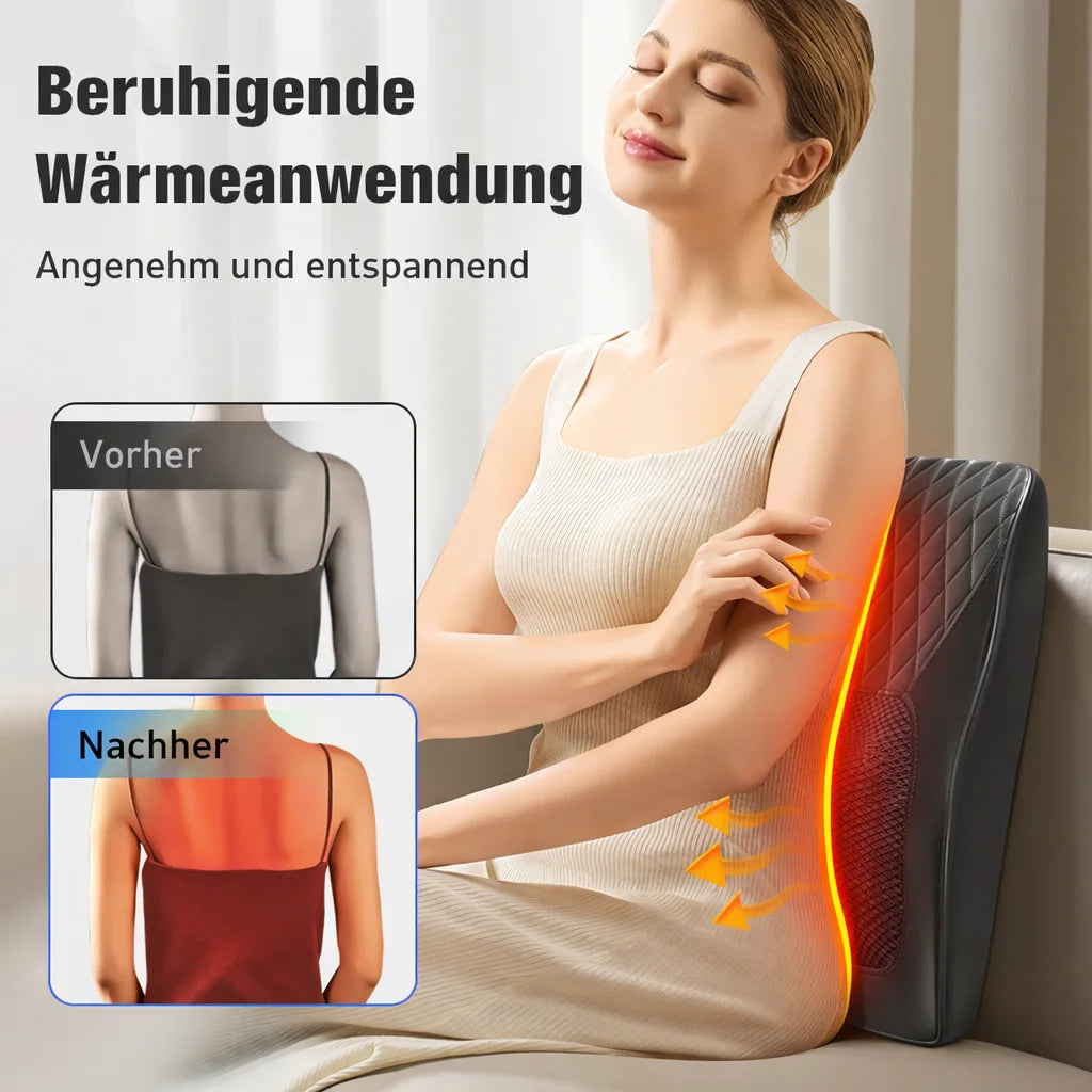 Electric Shiatsu Neck Massager With Heat - 3 Speeds - EU Plug Massage Cushion Tidesmit