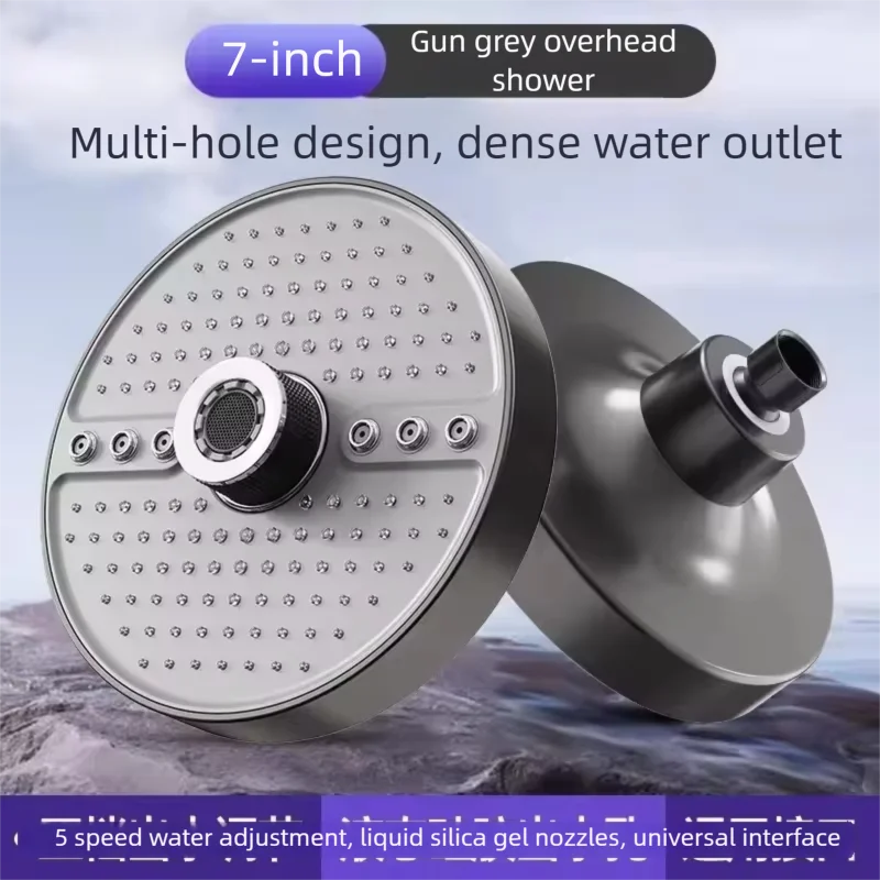 5 Mode Adjustable Rain Shower Head High Pressure Large Flow Ceiling Mounted Spray Portable Shower Nozzle for Home Hotel Bathroom