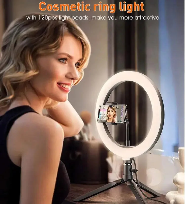 10 Inch LED Ring Light with Tripod for Professional Video Streaming Tidesmit