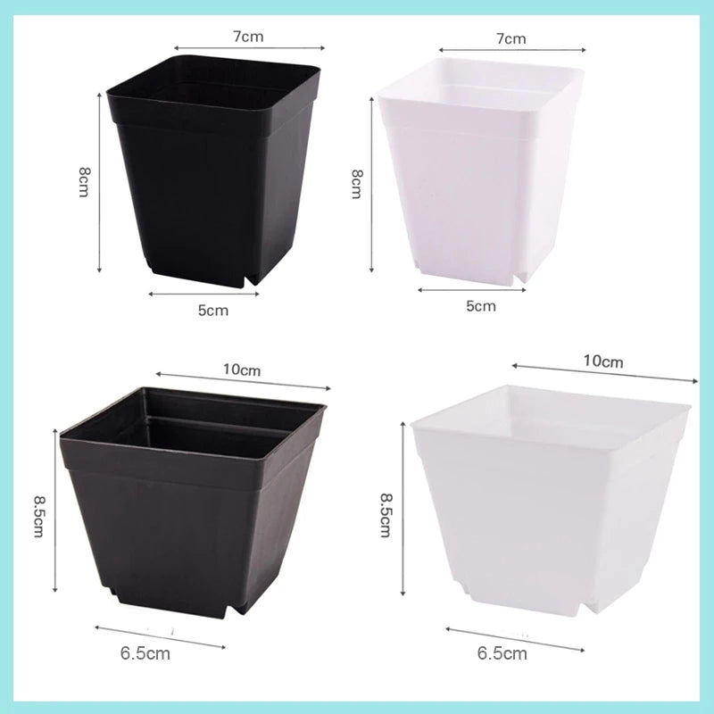 Avilable Thicken Mini Flower Pots Planters Plastic Creative Small Square Nursery Pot Garden Desk Home Office Decoration B2