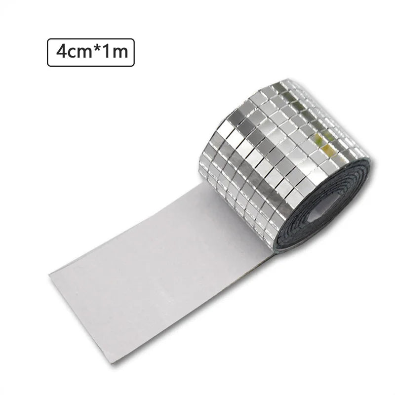 Mirror Wall Sticker Self-adhesive Mini Square Mosaic Tiles Stickers For Home Bathroom Wall Decor Wedding Bar Diy Disco Ball