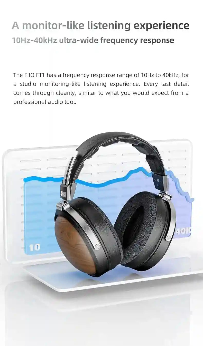 FiiO FT1 Closed-Back Headphones | Nanowood Fiber Over-Ear Audio Tidesmit