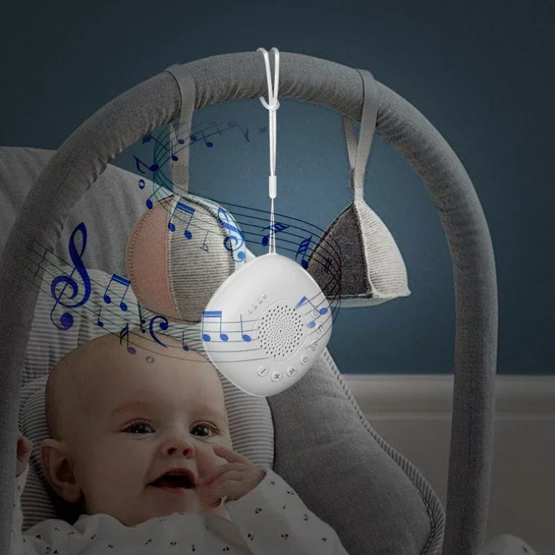White Noise Machine Portable Baby Sleep Machine Soothing Sounds Sleep Therapy Sound Monitor Generator for Babies Adult Relax